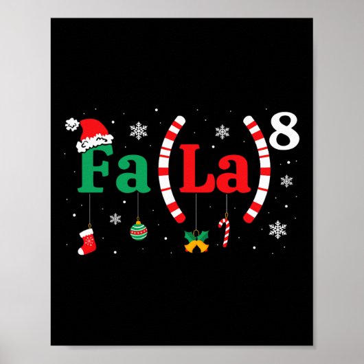 Fa (la)8おもしろい Christmas Santa Fa La Math先生 ポスター (正面)