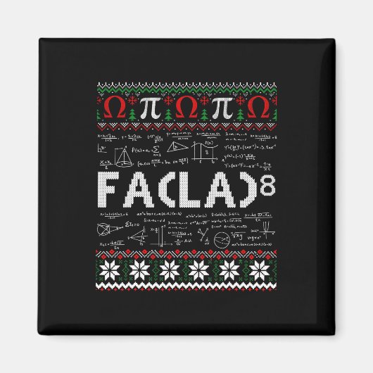 Fa (la)8おもしろい Christmas Santa Fa La Math先生 マグネット (正面)