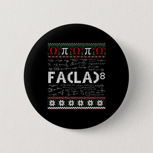 Fa (la)8おもしろい Christmas Santa Fa La Math先生 缶バッジ (正面)