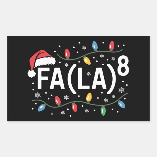 FA (LA)8クリスマスサおもしろいンタファラサス先生 長方形シール (正面)
