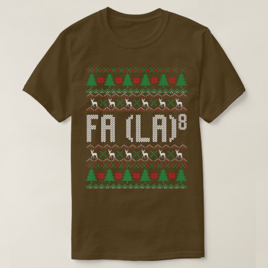 FA (LA)8醜いクリスマスセーターSanta Fa La Math X Tシャツ (デザイン正面)
