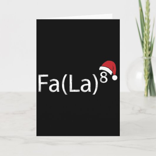 Fa La 8 クリスマスソングの数学教師 サンタコス ハット H カード (正面)