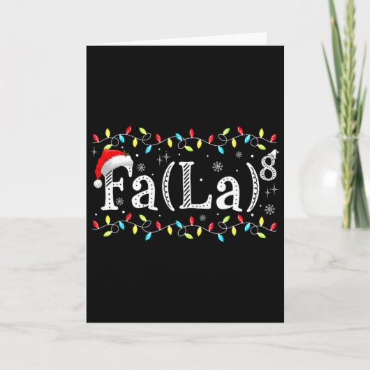 Fa (la) 8 ラの面白いクリスマスサンタ数学教師Tシャツ カード (正面)