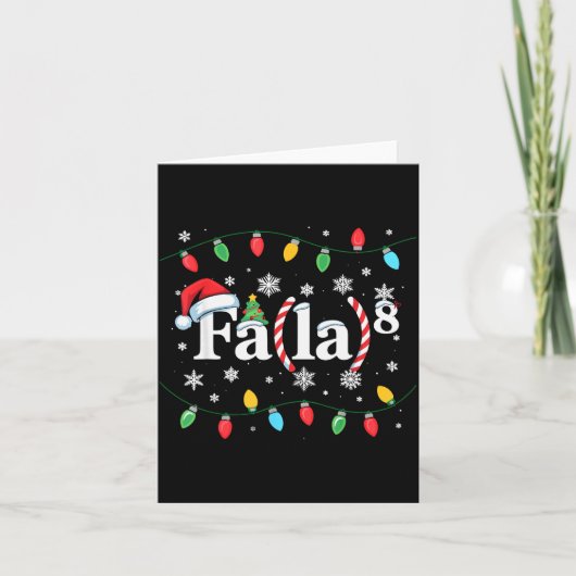 Fa (la) 8 楽しいクリスマス サンタ Fa La 数学教師 カード (正面)
