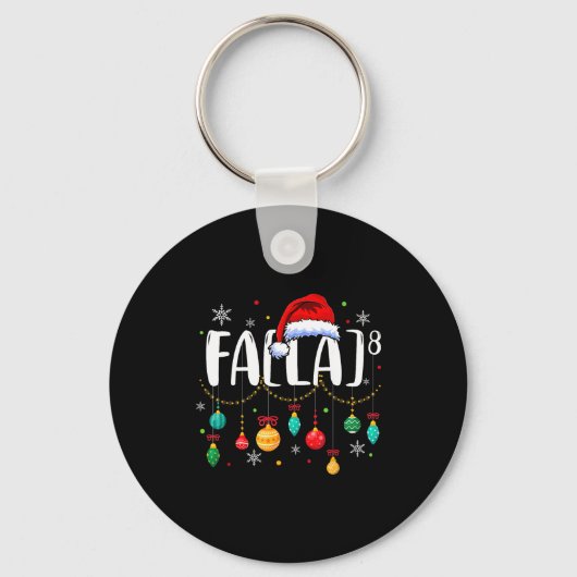 Fa (la) 8 面白いクリスマス サンタ Fa La 数学教師 キーホルダー (正面)