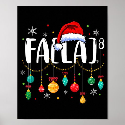 Fa (la) 8 面白いクリスマス サンタ Fa La 数学教師 ポスター (正面)