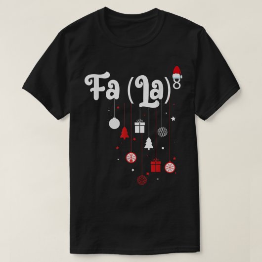 FA(LA)8 面白いクリスマスT サンタ ファ ラ 数学教師 Tシャツ (デザイン正面)