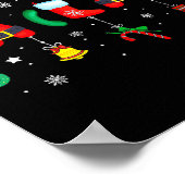 Fa (la) 8 Funny Christmas Lights Santa Fa La Math  ポスター (角)