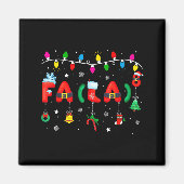 Fa (la) 8 Funny Christmas Lights Santa Fa La Math  マグネット (正面)
