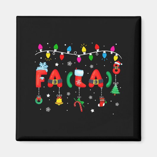 Fa (la) 8 Funny Christmas Lights Santa Fa La Math  マグネット (正面)