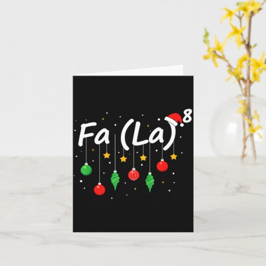 Fa (la) 8 Funny Christmas Santa Fa La Math Teacher カード (黄色い花)