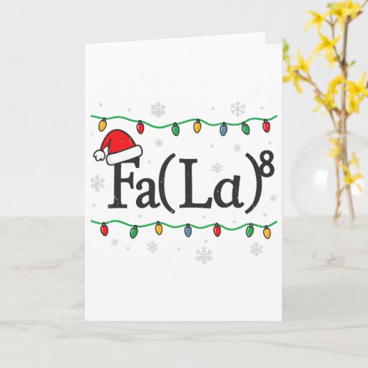 Fa (la) 8 Funny Math Teacher Christmas Ugly Sweate カード (黄色い花)