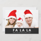 Fa La Black Christmas モダン Photo シーズンカード (正面)
