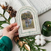 Fa La Bowシートミュージックアーチフォトクリスマスカード 招待状