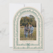 Fa La Bowシートミュージックアーチフォトクリスマスカード 招待状 (正面)