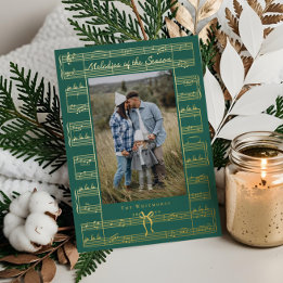 Fa La Bowヴィンテージシートミュージックフォトクリスマス 箔シーズンカード