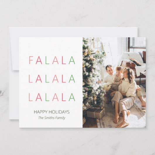 Fa La Christmasかわいいカラフルおもしろい写真 シーズンカード (正面)