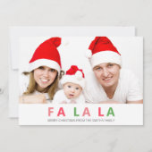 Fa La Christmas Cute カラフル Family Photo シーズンカード (正面)