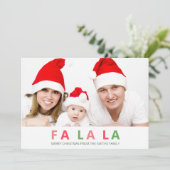 Fa La Christmas Cute カラフル Family Photo シーズンカード (スタンド正面)