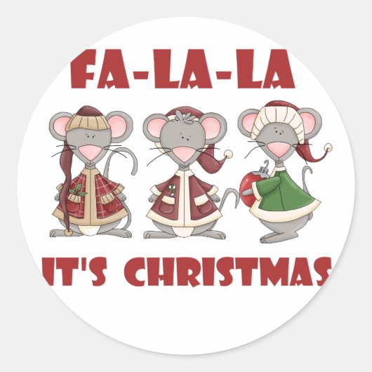 Fa La Christmas Tシャツとギフト ラウンドシール (正面)
