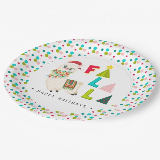 FA LA LAかわいいラマモダンフェスティバルおもしろい ペーパープレート (アングル)