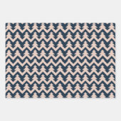 FA LA LAネイビー&ピンクのタイポグラフィのクリスマスキャロル ラッピングペーパーシート (正面3)