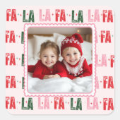 Fa La Laパーソナライズクリスマスフォト スクエアシール (正面)