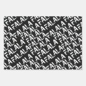 FA LA LAブラシはっきりした文字ブモダンラック&ホワイト ラッピングペーパーシート (正面2)