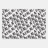 FA LA LAブラシはっきりした文字ブモダンラック&ホワイト ラッピングペーパーシート (正面)