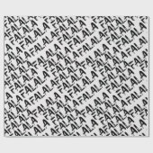 FA LA LAブラシはっきりした文字ブモダンラック&ホワイト ラッピングペーパー (フラット)