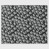 FA LA LAブラシはっきりした文字ホワモダンイト&ブラック ラッピングペーパー (フラット)