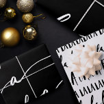 FA LA LAブラック&ホワイトシックなスクリプトクリスマスカロル ラッピングペーパーシート<br><div class="desc">魔法と祝フェスティバルの休日のシーズンと私たちのの休日のラップカスタム紙シート。白黒のモダン休日のデザインはミニマルはっきりした、このクリスマスのパターンのラップ紙を作成するためのスクリプトとサン違うセリフのフォントを持つタイのデザイン「Fa La La」を備えモダンている。白黒のスクリプトfa laはっきりしたデザインを使用した2つのラッピングシート。（背景色はニーズに合わせて変更できる）すべてのデザインはMoothy Paperyによるオリジナルのアートワークである。</div>
