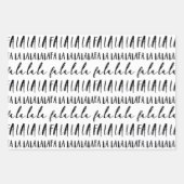 FA LA LAブラック&ホワイトタイポグラフィのクリスマスキャロル ラッピングペーパーシート (正面)