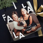 FA LA LAモダンタイポグラフィミニマル写真 メタルオーナメント