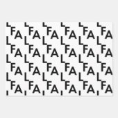 FA LA LA文字はっきりした黒モダンと白 ラッピングペーパーシート (正面)