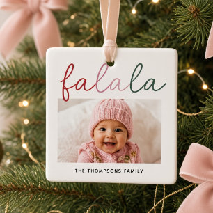 Fa La La オリジナル ベビー 写真 ファミリー クリスマス セラミックオーナメント