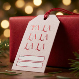 Fa La La クリスマス 遊び心のあるヴィンテージ ギフトタグ