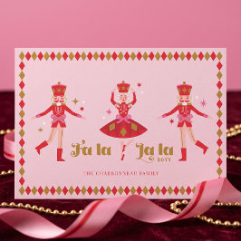 Fa La La ナッツクラッカー ピンク クリスマス ファミリーフォト