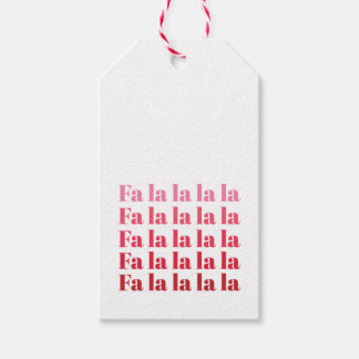 "Fa La La"ピンクのクリスマスギフトタグ ギフトタグ