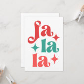 Fa La La - ホリデー タイポグラフィ デザイン カード (正面/裏面インサイチュ)