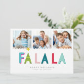 FA LA LA 3フォトフェスティバルおもしろい明はっきりしたるいカラフル シーズンカード (スタンド正面)