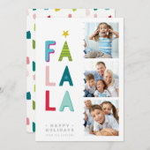 FA LA LA 3 PHOTOフェスティバルおもしろいキッズ明るいカラフル シーズンカード (正面/裏面)