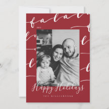 FA LA LA Black & Red Typographic Christmas Photo