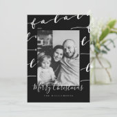 FA LA LA Black & White Typographic Christmas Photo シーズンカード (スタンド正面)