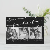 FA LA LA Black & White Typographic Christmas Photo シーズンカード (スタンド正面)