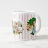 Fa La La Cheers Christmas Party Striped ジャンボコーヒーマグカップ (正面右)