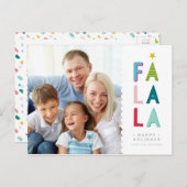 FA LA LA CHRISTMAS写真おもしろいはっきりしたカラフル シーズンポストカード (正面/裏面)