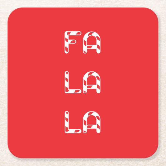 Fa La La christmas スクエアペーパーコースター (正面)