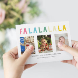 Fa La La Christmas 3 Photo Collage カラフル Cute シーズンカード