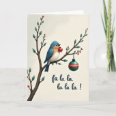 Fa La La Christmas Bird Card カード (正面)